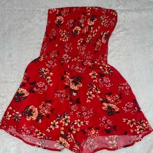 Garage strapless smocked romper